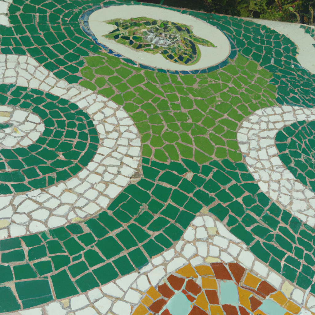 A arte do mosaico verde